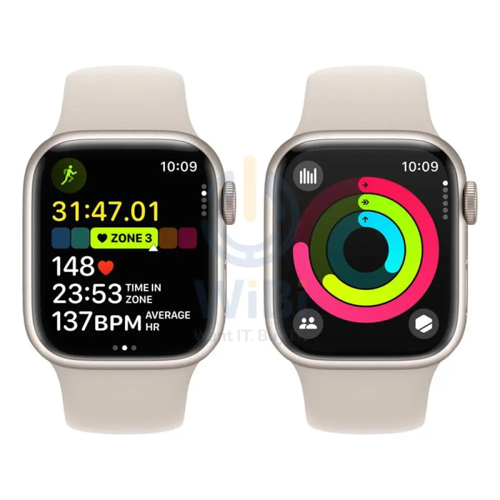 ابل ساعة الإصدار 9 مع الرياضة باند - LTPO OLED / 64 جيجابايت / 45 مم / متوسط/ كبير / بلوتوث / واي-فاي / خلوي