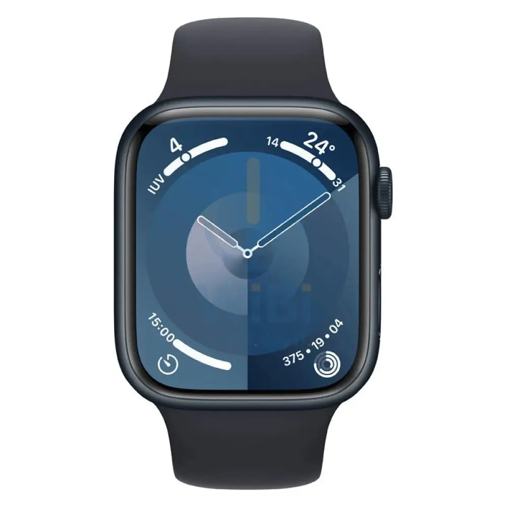 ابل ساعة الإصدار 9 مع الرياضة باند - LTPO OLED / 64 جيجابايت / 45 مم / متوسط/ كبير / بلوتوث / واي-فاي / ميدنايت ذكي