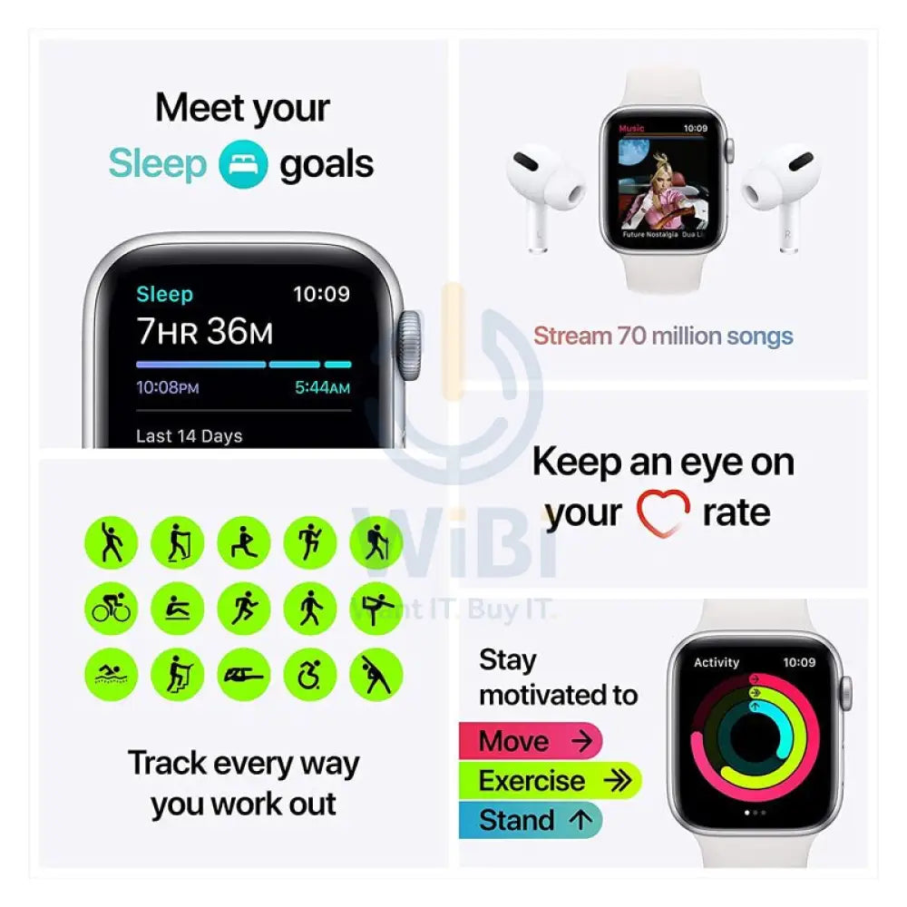 Apple Watch Series SE - OLED / 32GB / 44mm / Bluetooth / Wi-Fi / Cellular / Silver