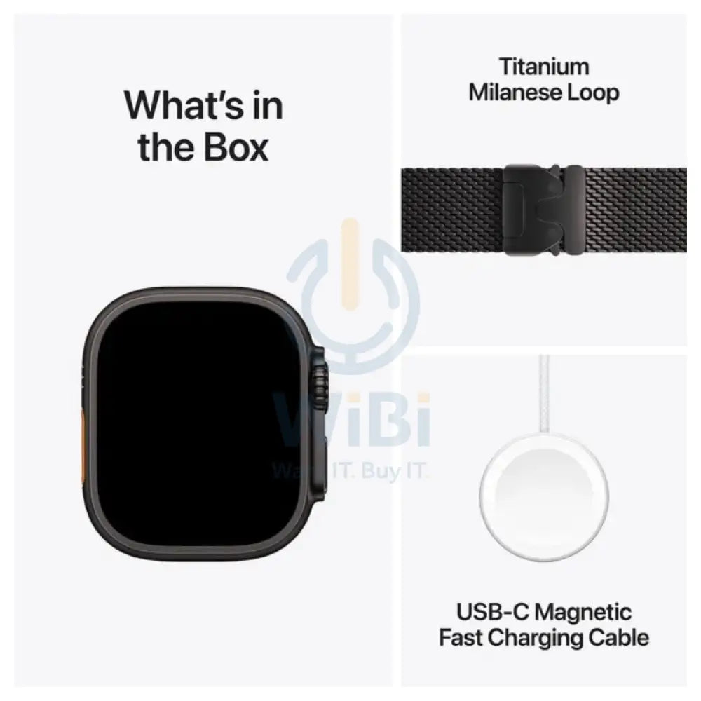 Apple Watch Ultra 2 (2024) - LTPO OLED / 64GB / 49mm / Bluetooth / Wi-Fi / Cellular / Titanium Black Milanese Loop
