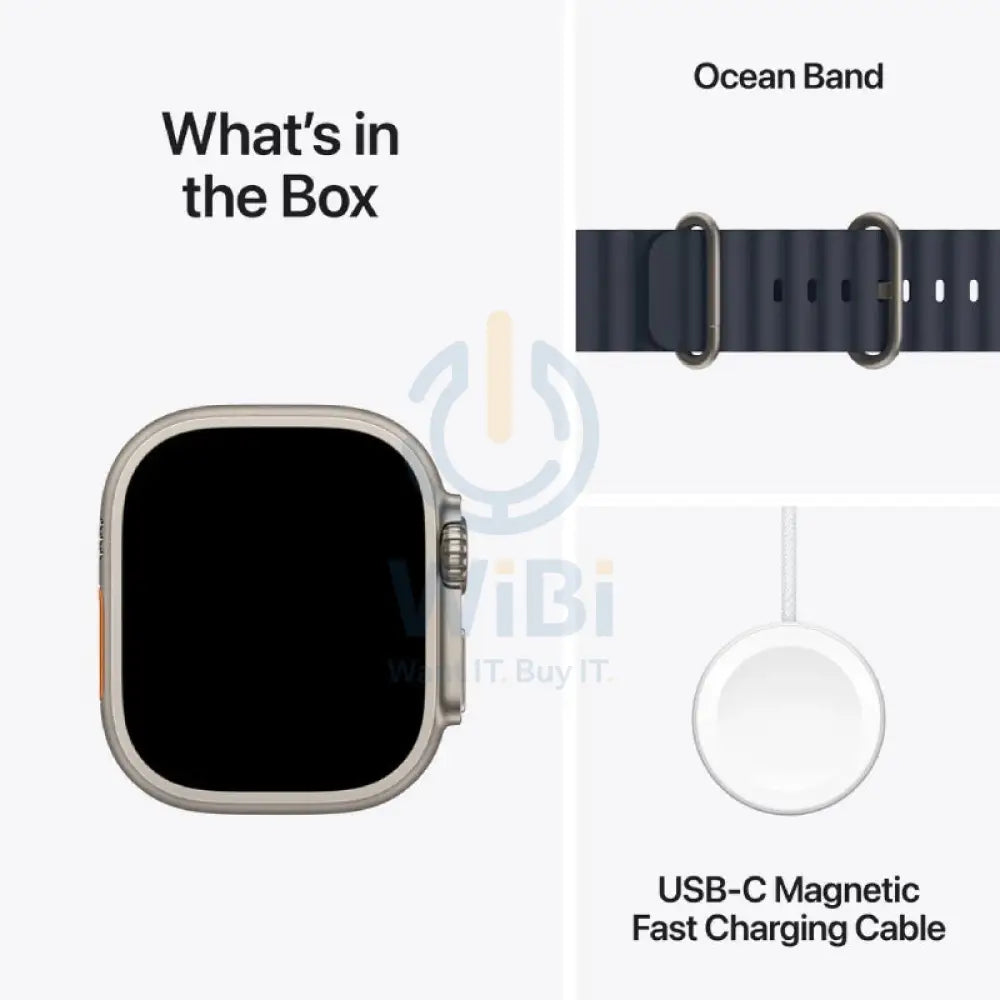 Apple Watch Ultra 2 (2024) - LTPO OLED / 64GB / 49mm / Bluetooth / Wi-Fi / Cellular / Titanium Navy Ocean Band Smart