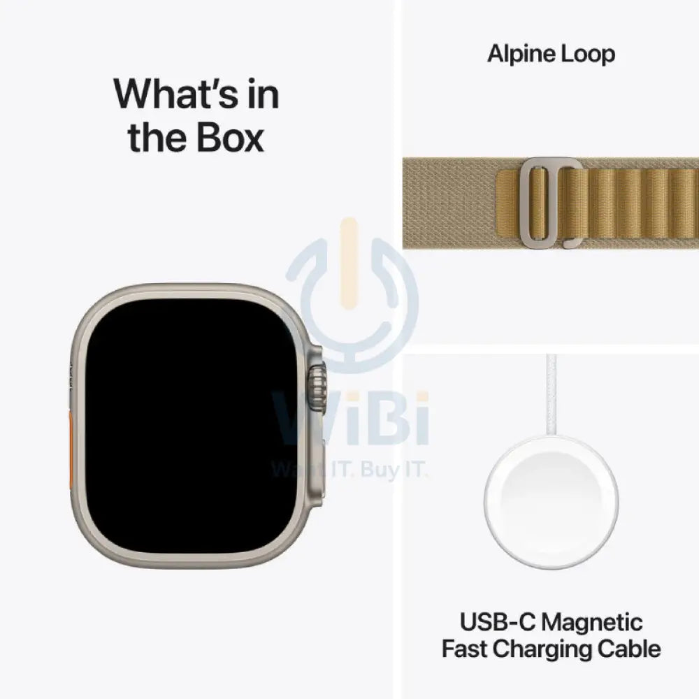 Apple Watch Ultra 2 (2024) - LTPO OLED / 64GB / 49mm / Medium / Bluetooth / Wi-Fi / Cellular / Tan Alpine Loop Smart