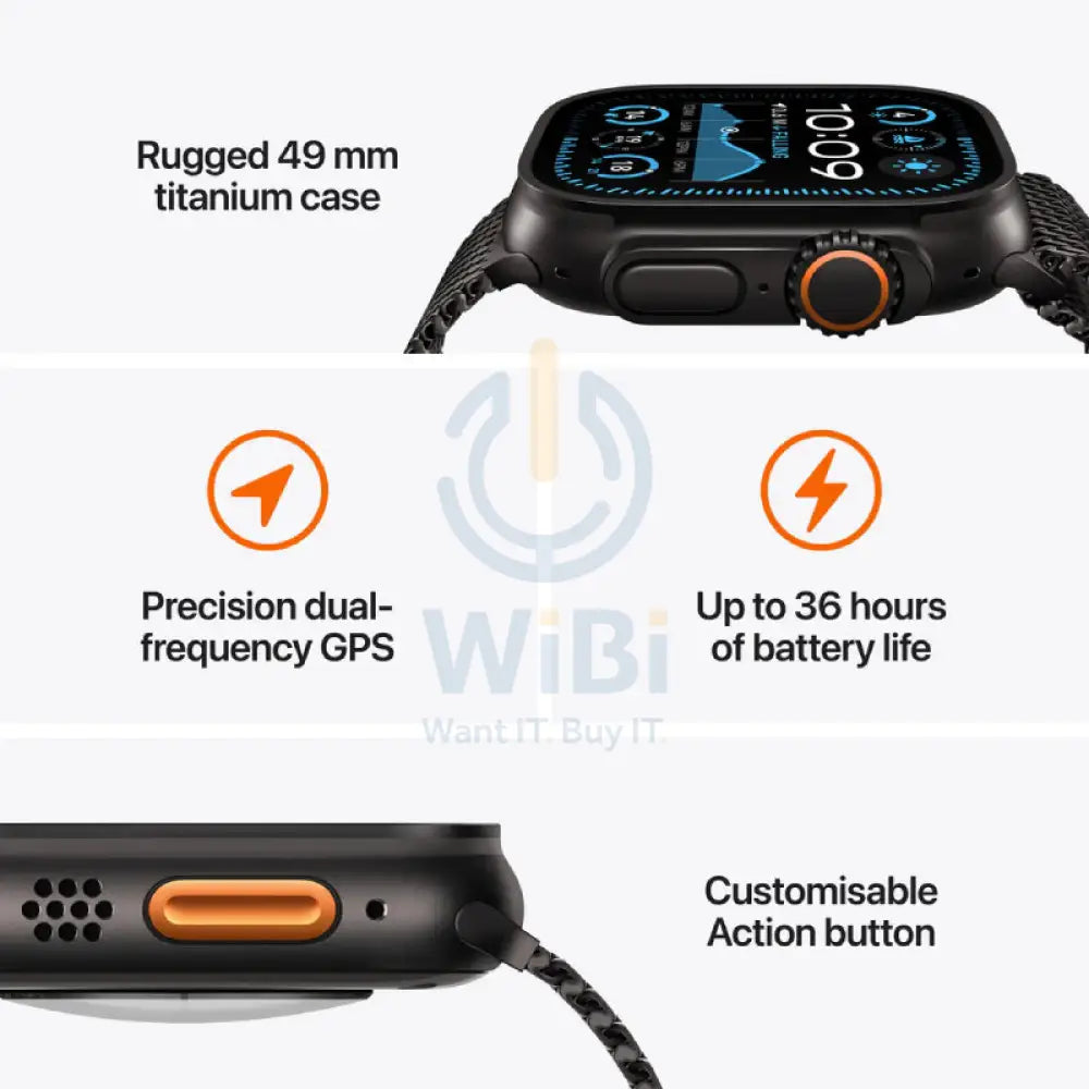 Apple Watch Ultra 2 (2024) - LTPO OLED / 64GB / 49mm / Medium / Bluetooth / Wi-Fi / Cellular / Tan Alpine Loop Smart