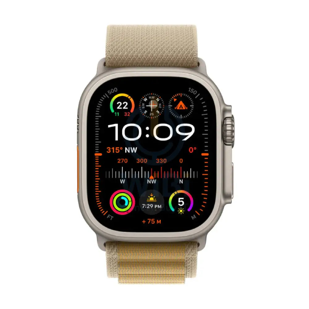 Apple Watch Ultra 2 (2024) - LTPO OLED / 64GB / 49mm / Medium / Bluetooth / Wi-Fi / Cellular / Tan Alpine Loop Smart