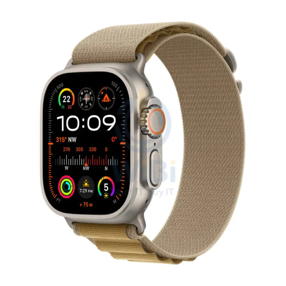 Apple Watch Ultra 2 (2024) - LTPO OLED / 64GB / 49mm / Medium / Bluetooth / Wi-Fi / Cellular / Tan Alpine Loop Smart