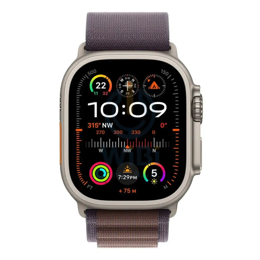 ابل ساعة ألترا 2 - LTPO OLED / 64 جيجابايت / 49 مم / بلوتوث / بلوتوث واي-فاي خلوي / كبير / حلقة نيلي نيلي نيلي ألبيني