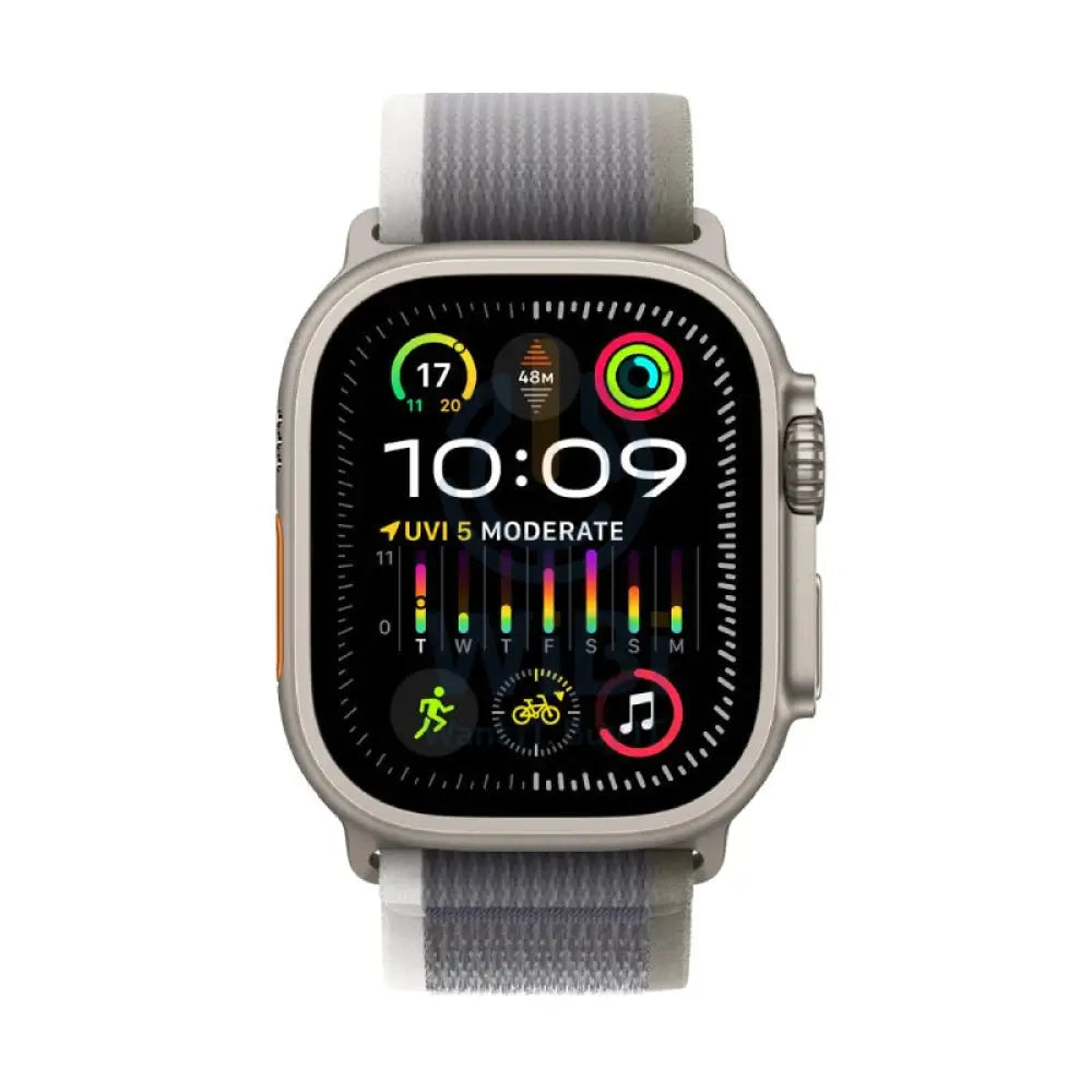 ابل ساعة ألترا 2 - LTPO OLED / 64 جيجابايت / 49 مم / بلوتوث / بلوتوث واي-فاي / خلوي / متوسط/ كبير / تيتانيوم رمادي تريل