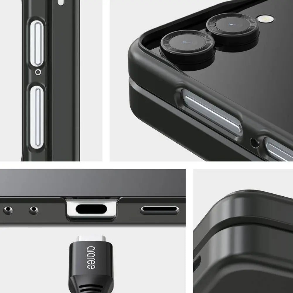 Araree Aero Flex Case With Finger Ring Holder - Samsung Galaxy Z Flip 7 / Black Accessories > Mobiles & Tablets >