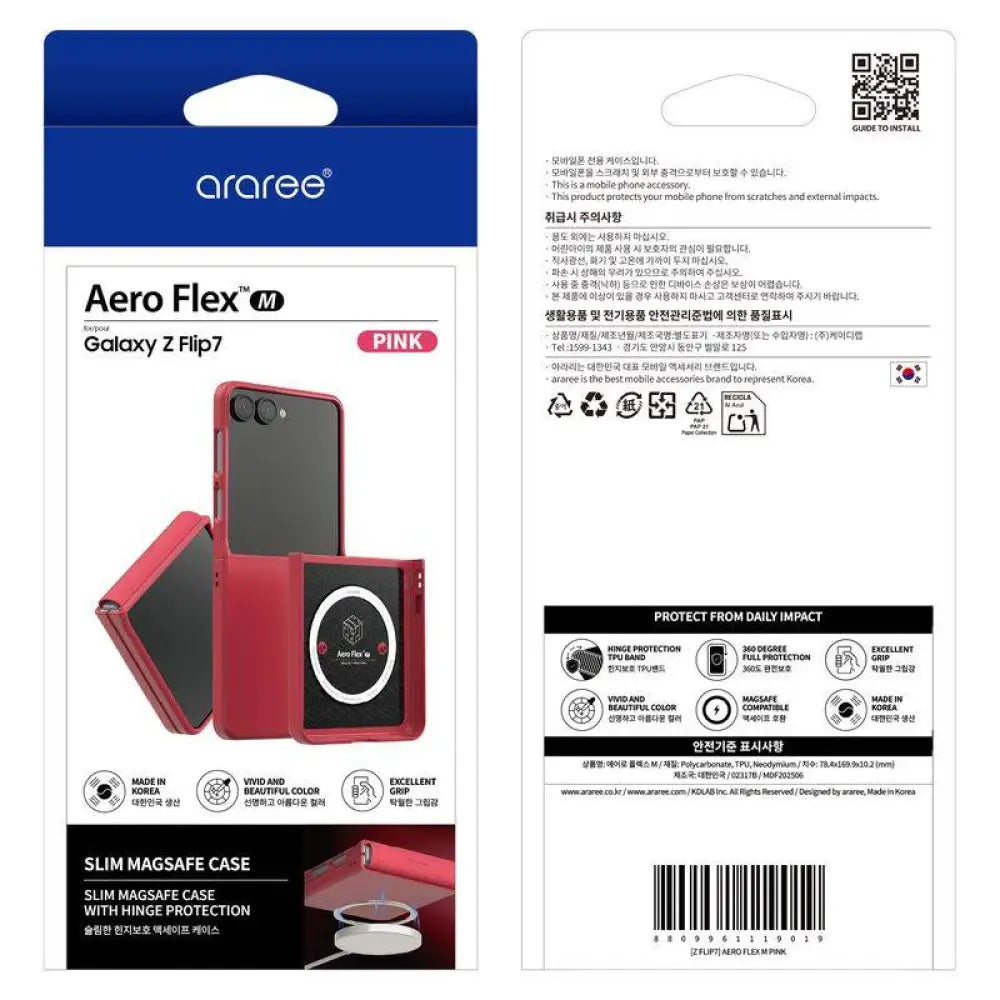 Araree Aero Flex Magsafe Case - Samsung Galaxy Z Flip 7 / Pink Accessories > Mobiles & Tablets > Mobiles > Covers &