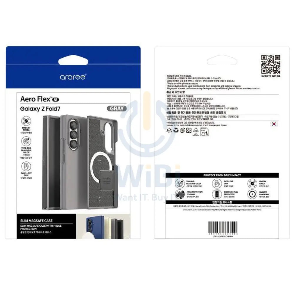 Araree Aero Flex Magsafe Case - Samsung Galaxy Z Fold 7 / Gray Accessories > Mobiles & Tablets > Mobiles > Covers &