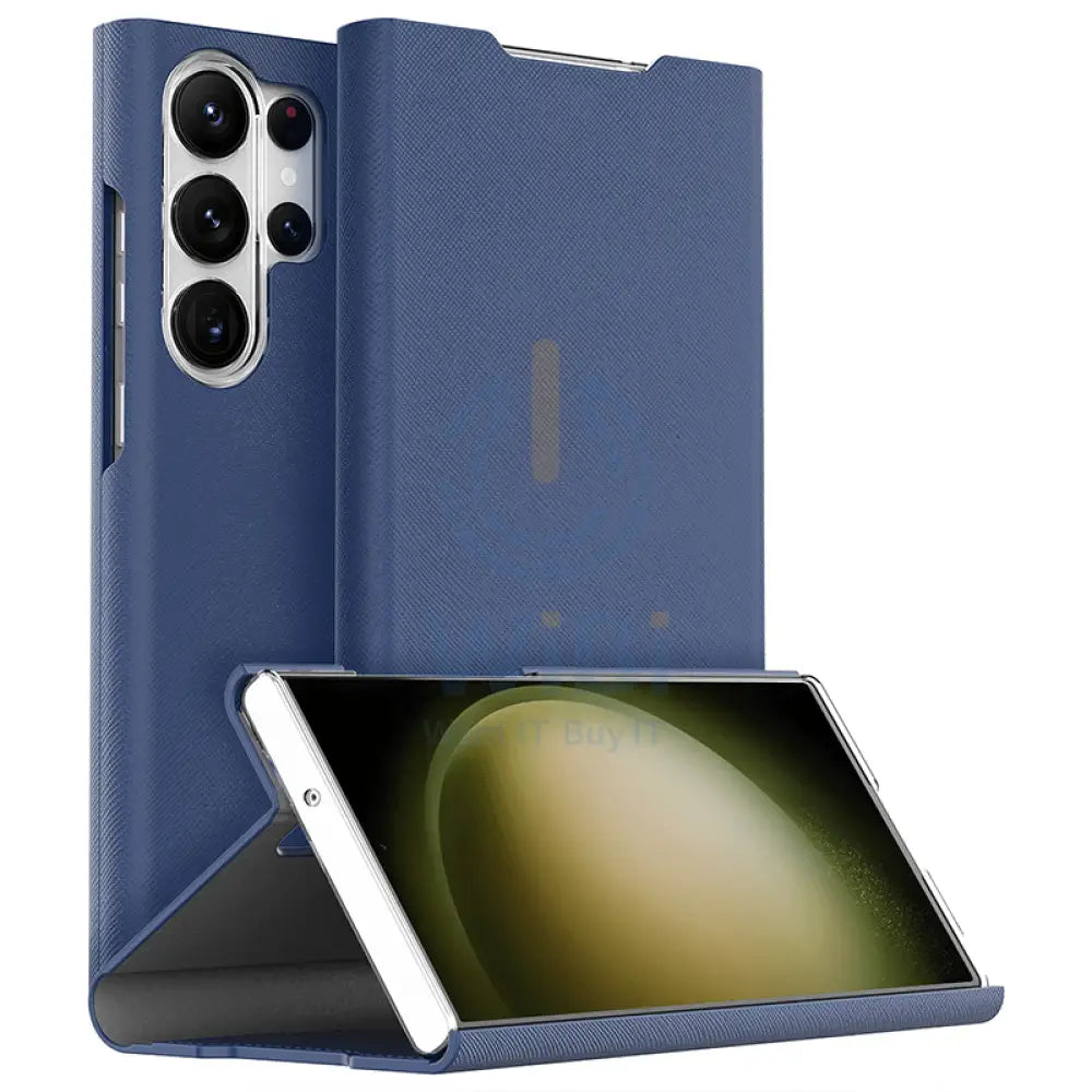 Araree Bonnet Dairy Stand Wallet Case For Samsung Galaxy S23 Ultra - Ash Blue Accessories > Mobiles & Tablets