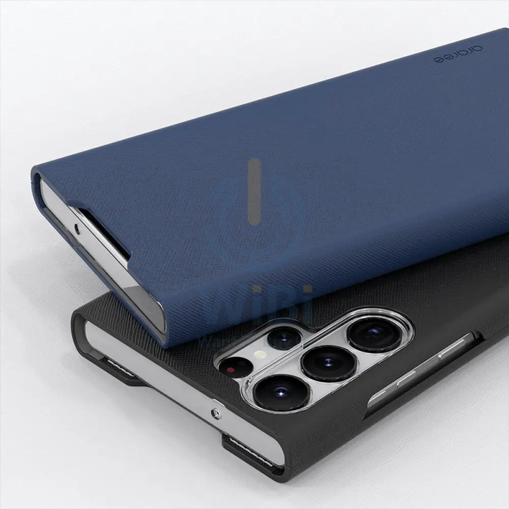 Araree Bonnet Dairy Stand Wallet Case For Samsung Galaxy S23 Ultra - Ash Blue Accessories > Mobiles & Tablets