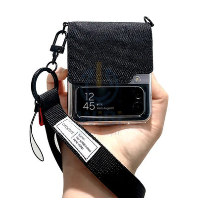 Araree Canvas Diary Case For Z Flip 4 - Black Accessories > Mobiles & Tablets