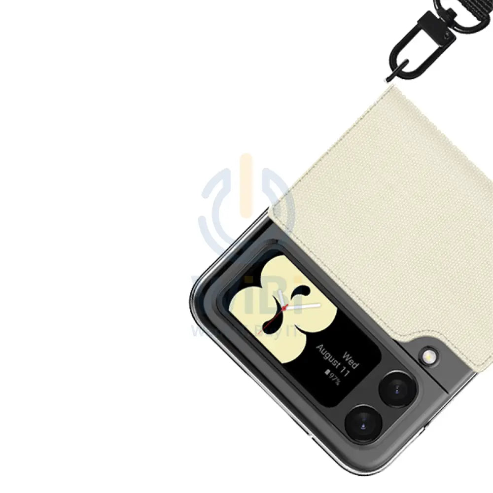 Araree Canvas Diary Case For Z Flip 4 - Ivory Accessories > Mobiles & Tablets