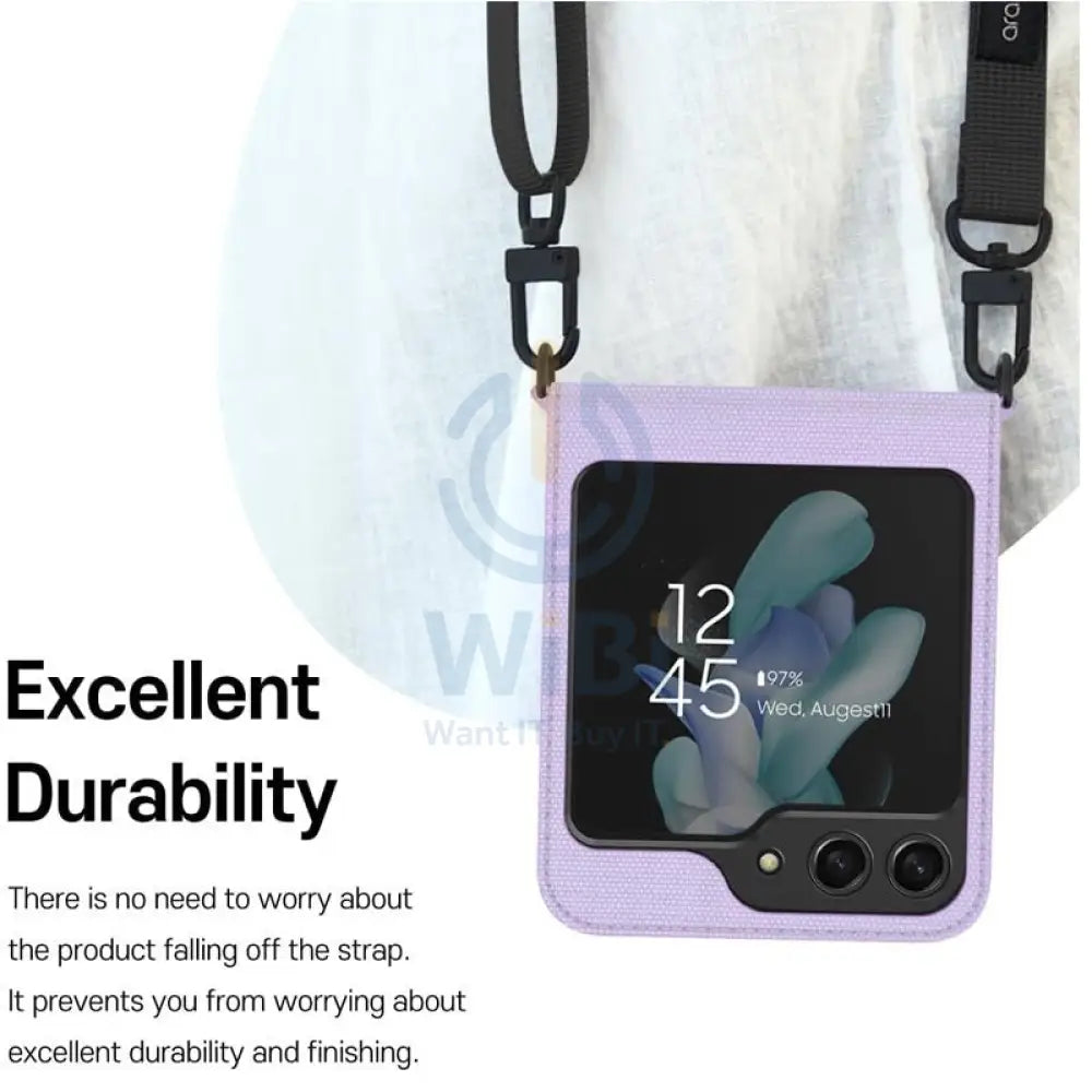 Araree Canvas Diary Flip Case - Samsung Galaxy Z Flip 5 / Purple Accessories > Mobiles & Tablets > Mobiles > Covers &