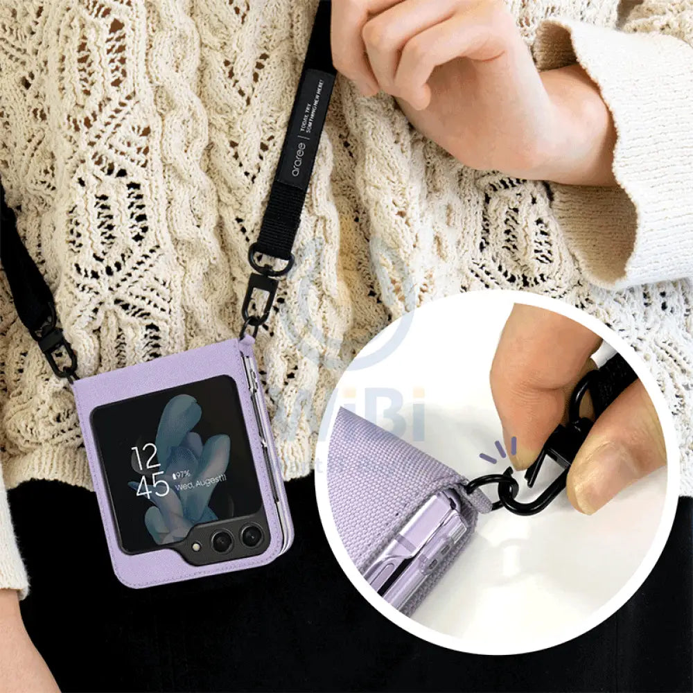 Araree Canvas Diary Flip Case - Samsung Galaxy Z Flip 5 / Purple Accessories > Mobiles & Tablets > Mobiles > Covers &