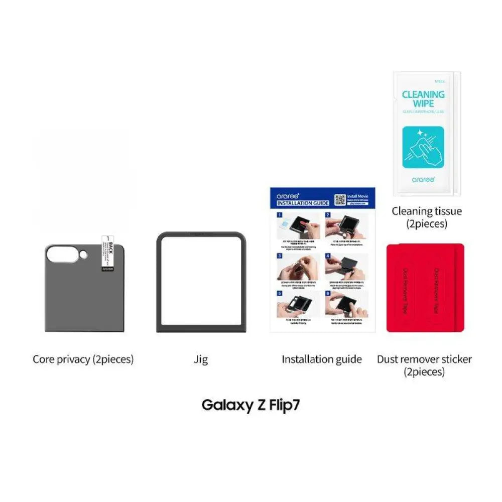Araree Core Front Tempered Glass Screen Protector - Samsung Galaxy Z Flip 7 / Privacy Accessories > Mobiles & Tablets >