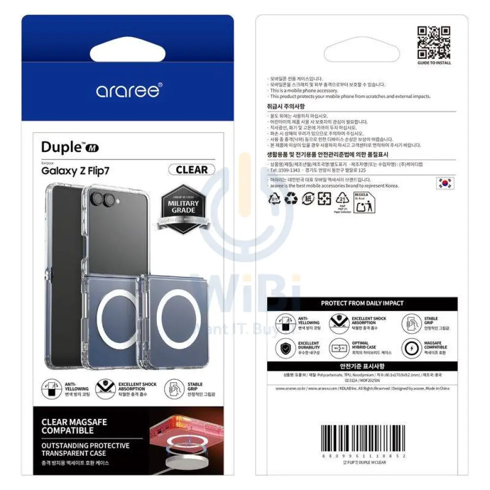 Araree Duple Magsafe Case - Samsung Galaxy Z Flip 7 / Clear Accessories > Mobiles & Tablets > Mobiles > Covers & Cases