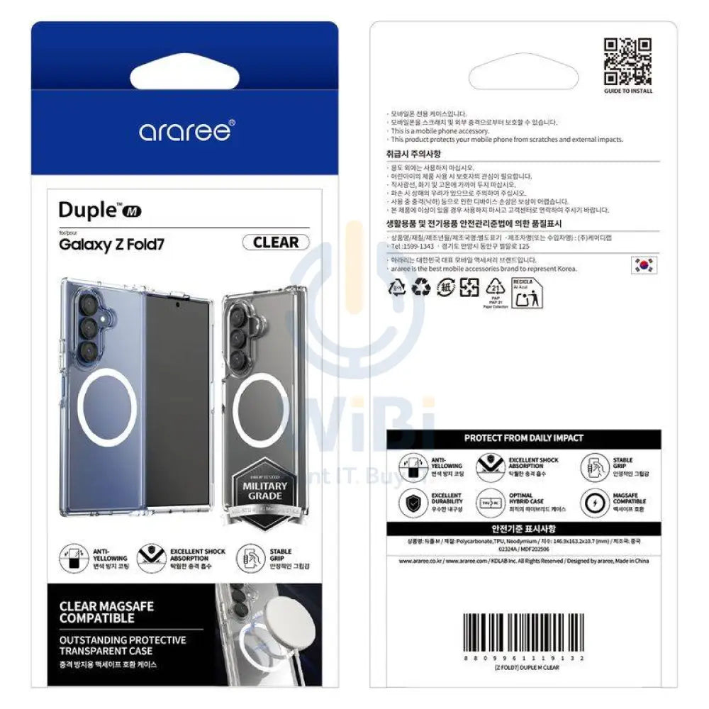 Araree Duple Magsafe Case - Samsung Galaxy Z Fold 7 / Clear Accessories > Mobiles & Tablets > Mobiles > Covers & Cases