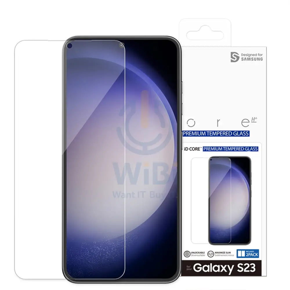 Araree Id Core Glass Screen Protector For Samsung Galaxy S23 - Clear (2 Pcs) Accessories > Mobiles & Tablets > Mobiles