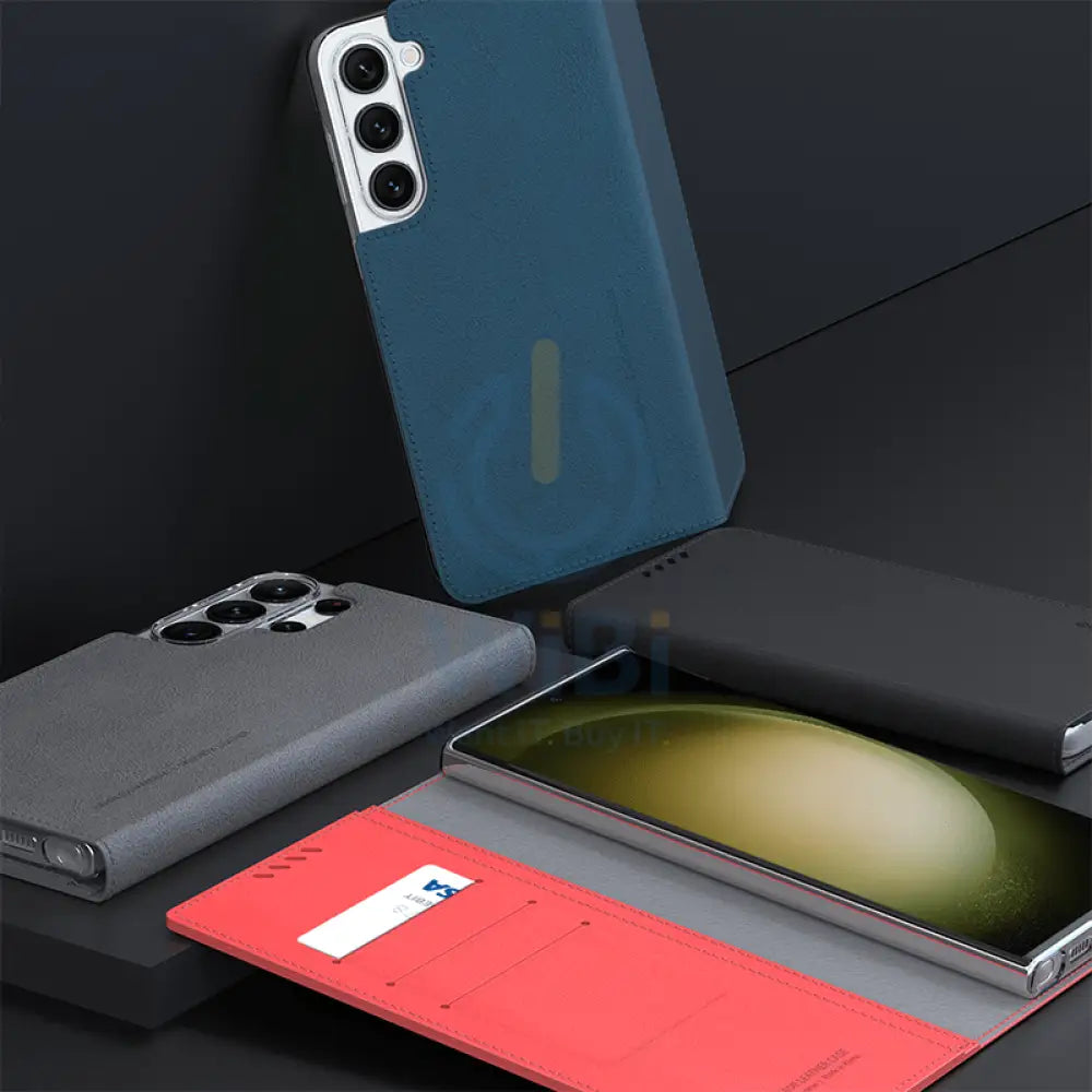 Araree Mustang Dairy Wallet Case For Samsung Galaxy S23 Ultra - Tangerine Red Accessories > Mobiles & Tablets