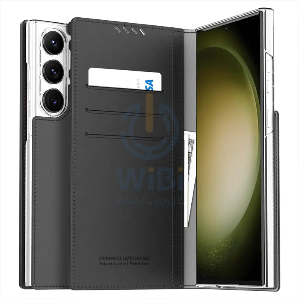 Araree Mustang Dairy Wallet Case - Samsung Galaxy S23 Ultra / Black Accessories > Mobiles & Tablets > Mobiles > Covers