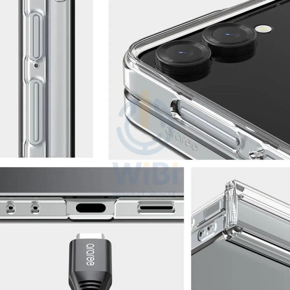 Araree Nukin 360 With Hinge Protection Case - Samsung Galaxy Z Flip 7 / Clear Accessories > Mobiles & Tablets > Mobiles