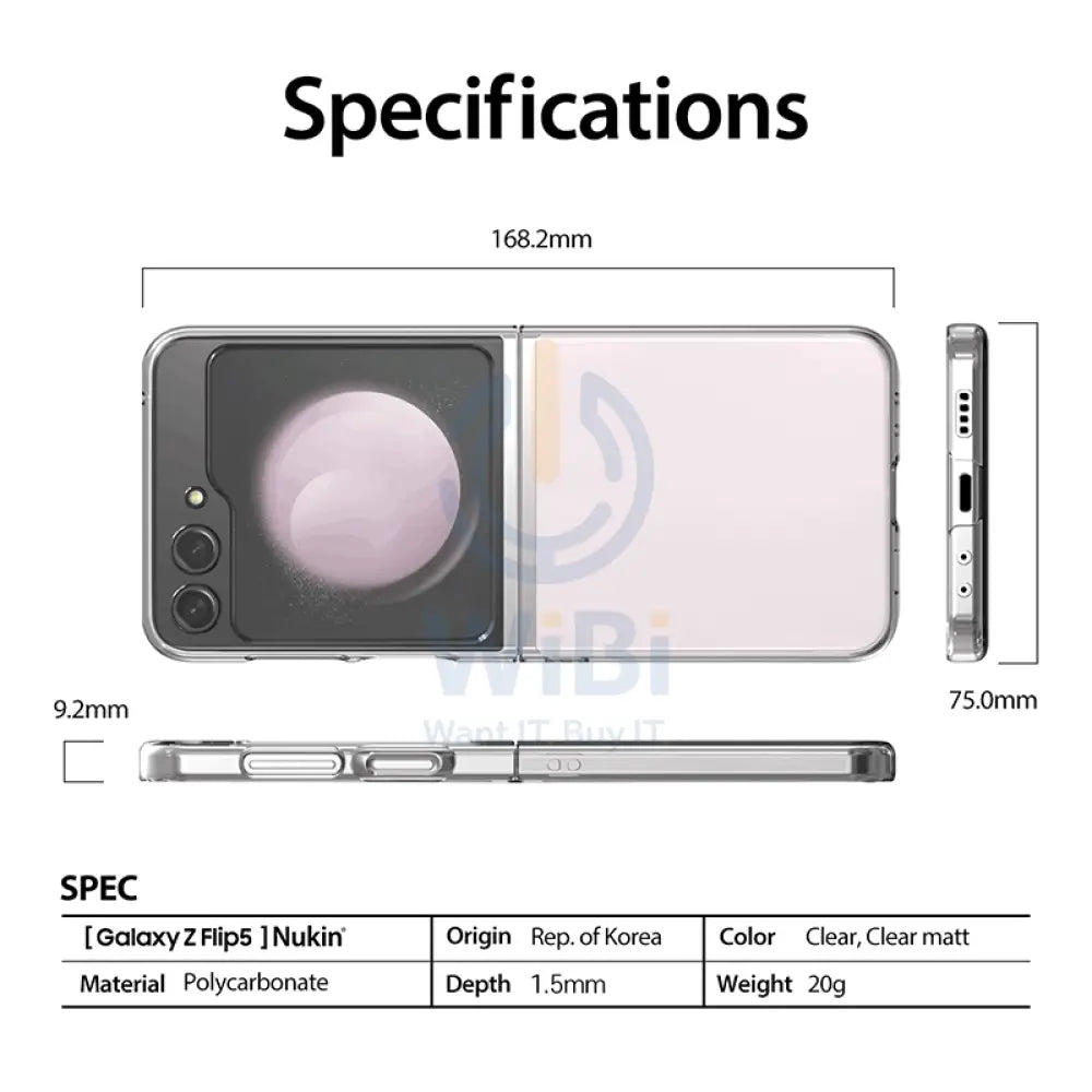 Araree Nukin Case - Samsung Galaxy Z Flip 5 / Clear Accessories > Mobiles & Tablets > Mobiles > Covers & Cases
