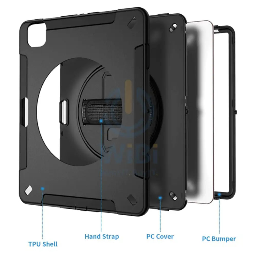 Armor-X ENX Case For iPad Pro 12.9 (2020) With Hand Strap & Kick-Stand - Black Accessories > Mobiles & Tablets