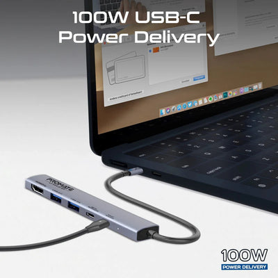 PROMATE LinkHub-5X 5-in-1 Multi-Function USB-C Hub - USB-C / USB-A / HDMI