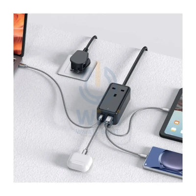Asli Global GaN Power Strip Extension Cord - 65W / USB-A / USB-C / Black Accessories > Power > Power Protection > Surge