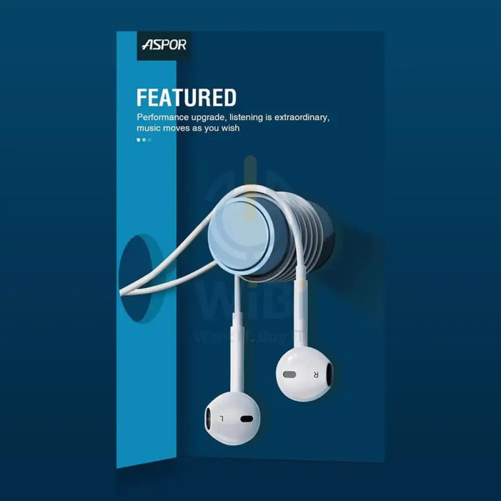 Aspor A215 Wired Earphone - Wired / 1.2 Meters / USB-C / White Accessories > Audio > Headphones > Offer Zone