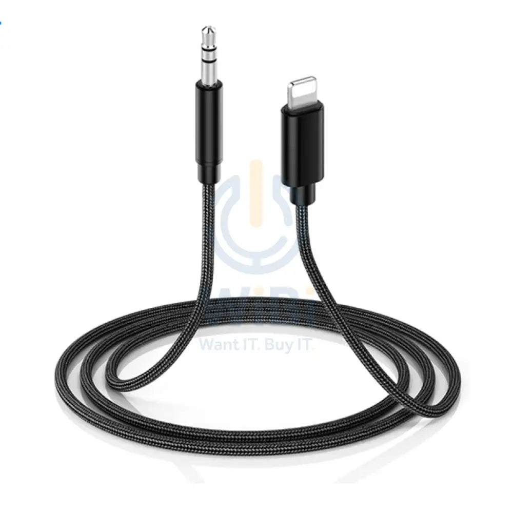 Aspor A232 Lightning audio Cable - 1.2 Meter / 3.5mm / Black Accessories > Cables & Converters > Cables > Offer Zone