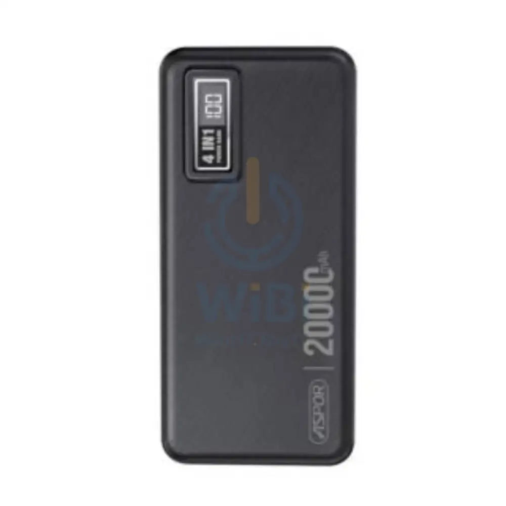 Aspor A301 4-in-1 Power Bank - 20,000mAh / Lightning / Type-C / Micro USB / USB-A / Black Accessories > Power Bank