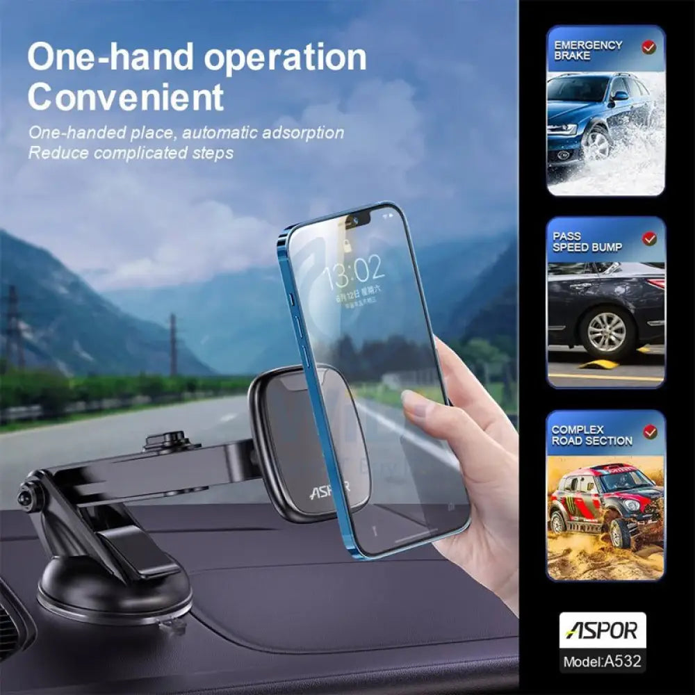 Aspor A532 car magnet mount - Black Accessories > Mobiles & Tablets > Mobiles > Mobile Holder / Stands