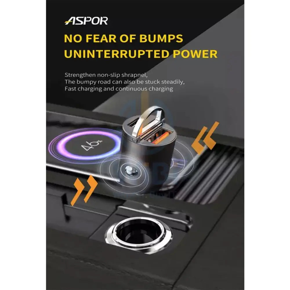 Aspor A908 Power Delivery Fast Car Charger - 30W / Black