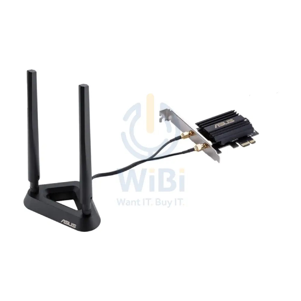 ASUS (PCE-AX58BT) AX3000 Dual Band PCI-E Wi-Fi 6 Adapter with 2 External Antennas - 5GHz (2402 Mbps) / PCI-E Networking