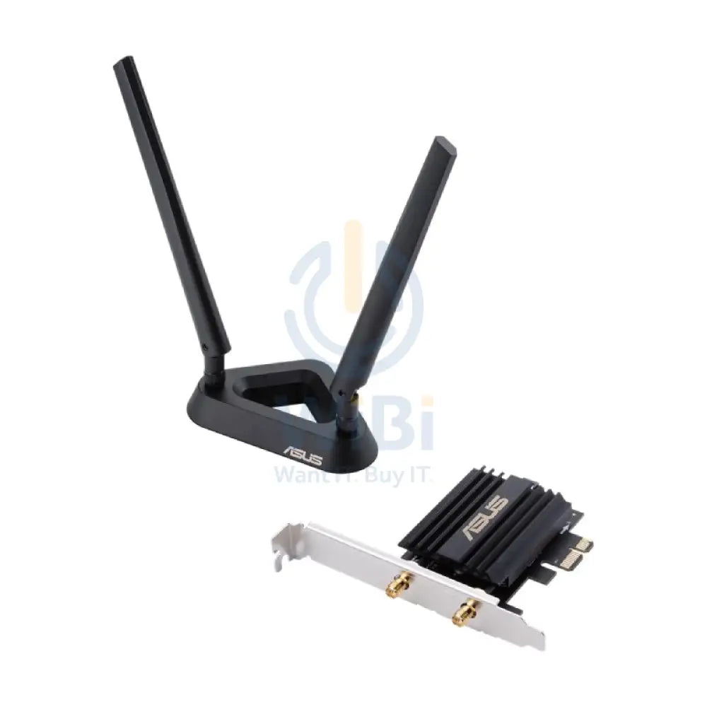 ASUS (PCE-AX58BT) AX3000 Dual Band PCI-E Wi-Fi 6 Adapter with 2 External Antennas - 5GHz (2402 Mbps) / PCI-E Networking