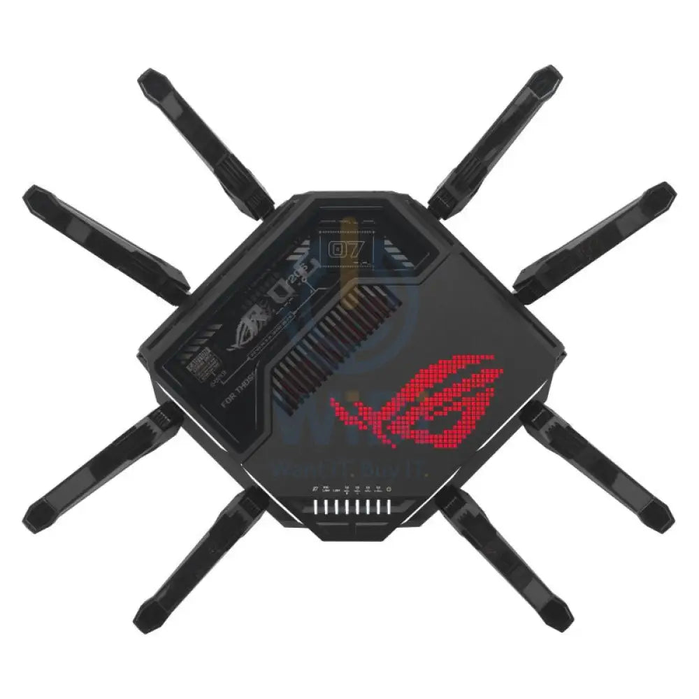 آسوس ROG رابتشر GT-BE98 رباعي باند واي-فاي 7راوتر 7راوتر - 6 جيجا هرتز (11529 ميغابت في الثانية) / يو اس بي / جيجابت شبكة محلية WAN / جيجابت شبكة محلية