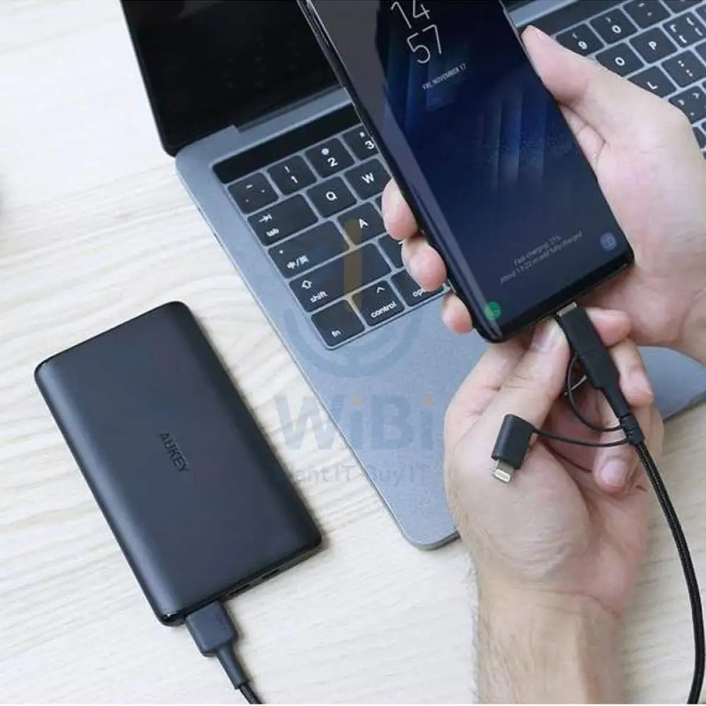 Aukey 3-in-1 USB Cable (1.2m / 3.95ft) - Black Accessories > Mobiles & Tablets > Tablets