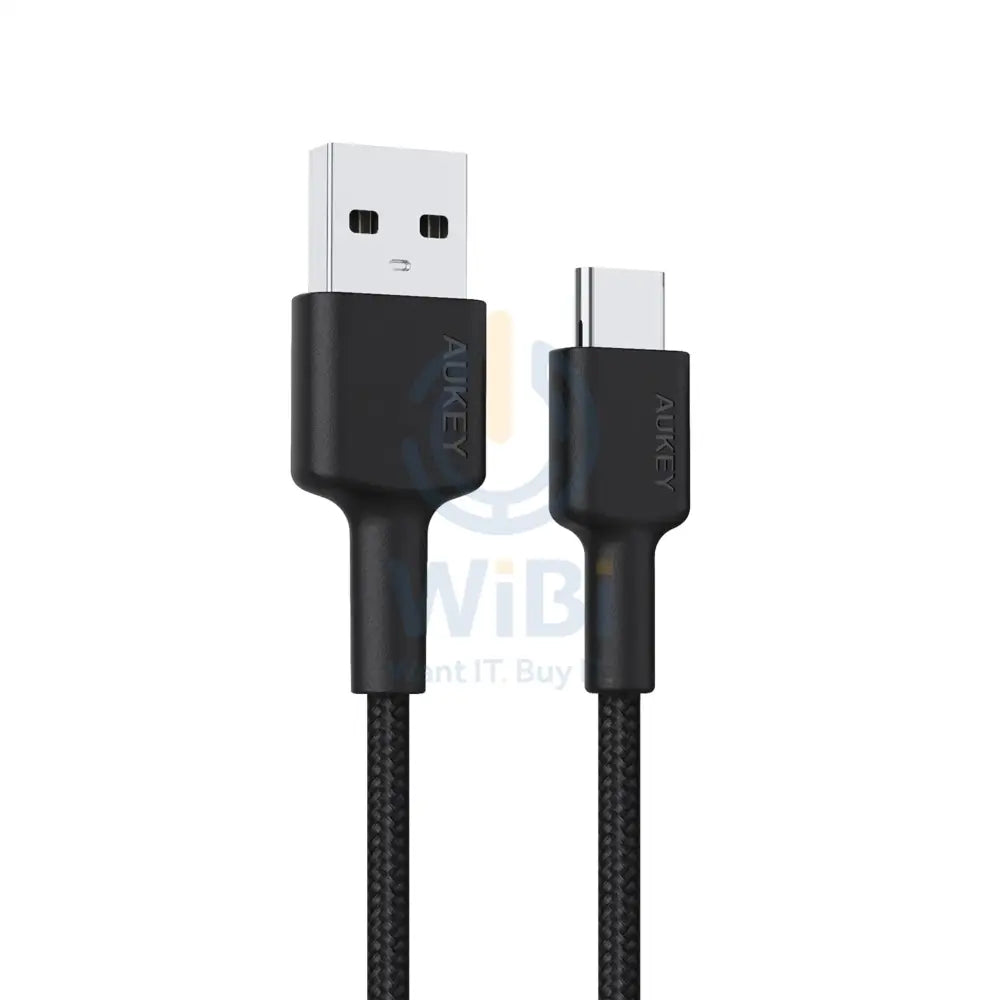 Aukey Braided Nylon USB 2.0 to USB-C Cable (0.9m) -Black Accessories > Cables & Converters > Cables