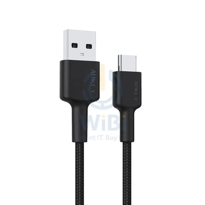 Aukey Braided Nylon USB 2.0 to USB-C Cable (0.9m) -Black Accessories > Cables & Converters > Cables