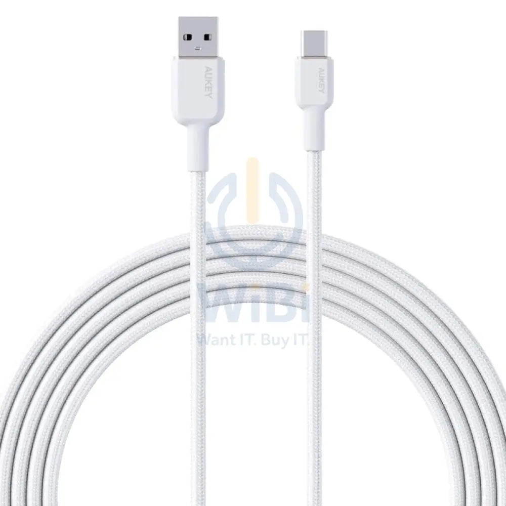 AUKEY Braided Nylon USB 2.0 to USB-C Cable - 0.9m / White Accessories > Cables & Converters > Cables > Offer Zone