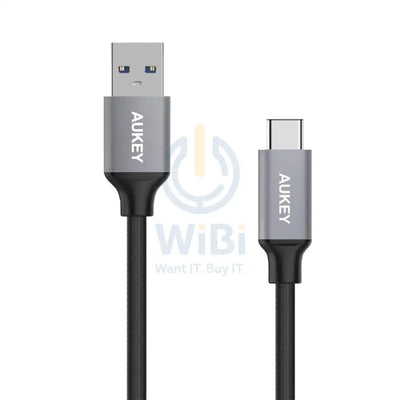 Aukey Braided Nylon USB 3.0 to USB-C Cable (1m / 3.3ft) - Black Accessories > Mobiles & Tablets > Tablets