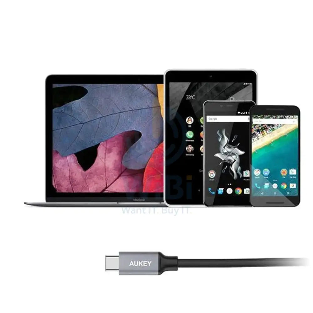 AUKEY Braided Nylon USB 3.0 to USB-C Cable - 2m / Black Accessories > Cables & Converters > Cables
