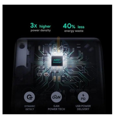 AUKEY Dual-Port Wall Charger with GaN Power Tech - 65W / Black Accessories > Power Adapters > Offer Zone