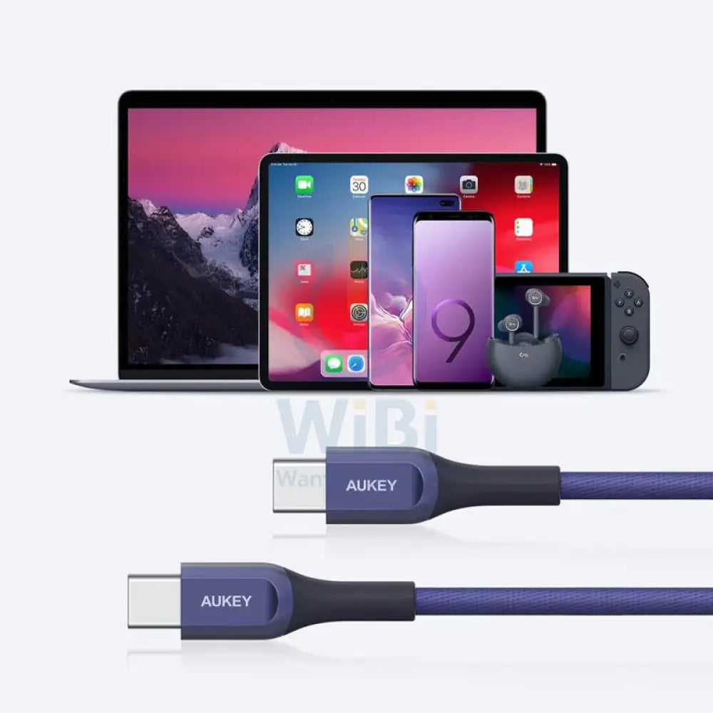 AUKEY Kevlar Core USB-C to USB-C Cable - 2m / Blue Accessories > Cables & Converters > Cables