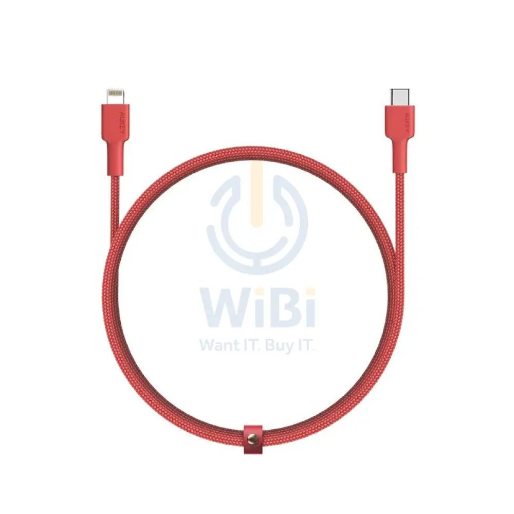 AUKEY MFI Braided Nylon USB-C To Lightning Cable - 2m / RED Accessories > Cables & Converters > Cables > Offer Zone