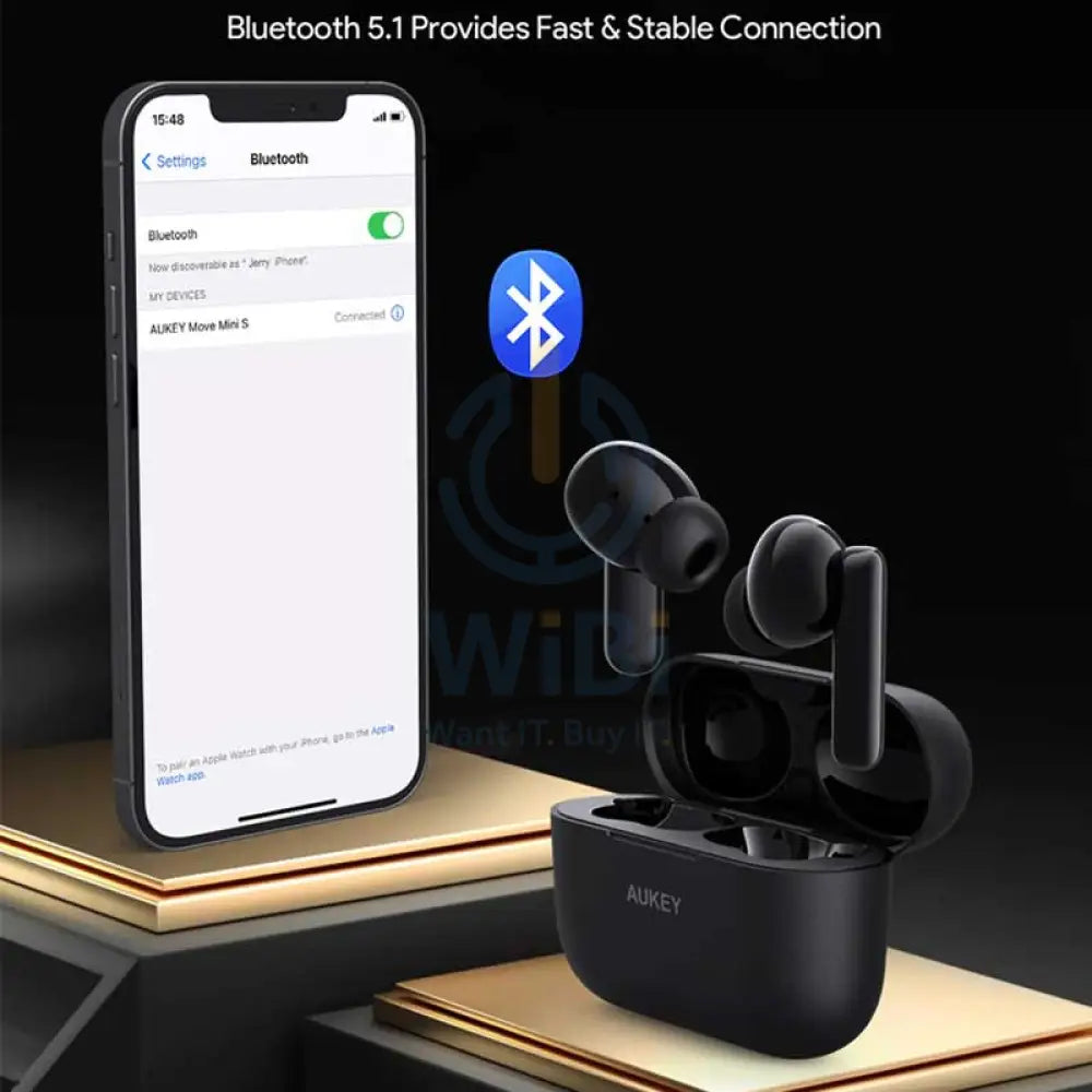 AUKEY Move Mini S True Wireless Earbuds - 5.1 / 10m / Black Accessories > Audio > Headphones