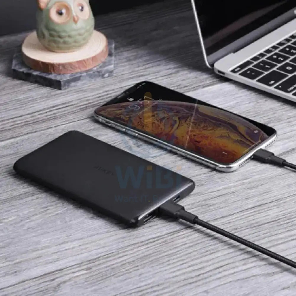 AUKEY على حزمة AUKEY على حزمة جو حائط طاقة + بنك + كابل مضفر) 20 وات / 10,000 مللي أمبير / 1.2 متر / أسود اكسسوارات >
